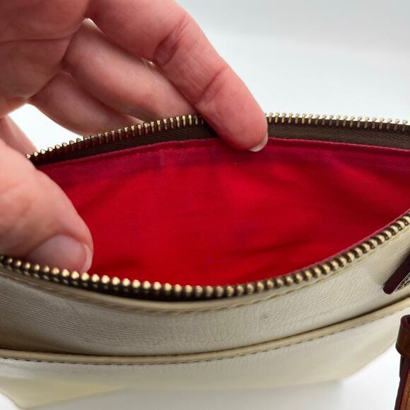 Dooney & Bourke Women's Triple Zip White Leather Crossbody Bag - Picture 13 of 15